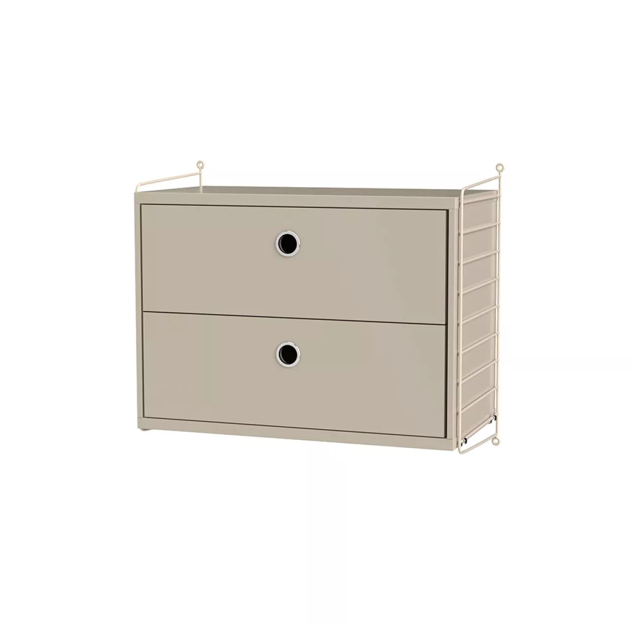 Chevet Mural 2 Tiroirs - Beige