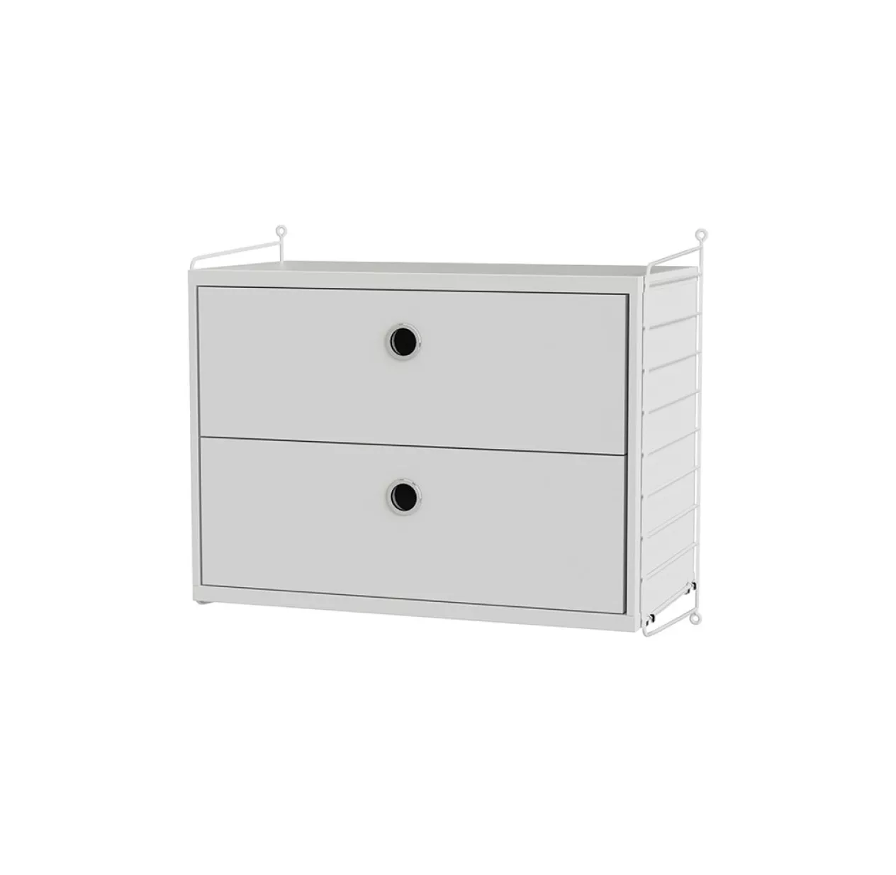 Chevet Mural 2 Tiroirs - Blanc