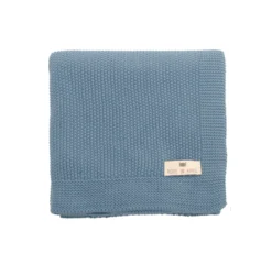 Couverture Bou En Tricot - Bleu Paradis