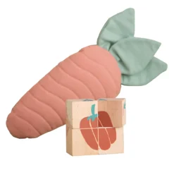 4 Cubes En Bois Légumes