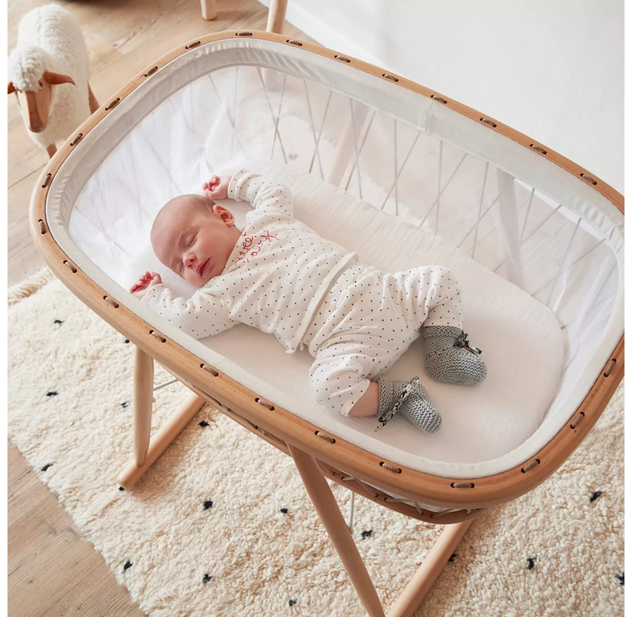 Drap Housse Berceau Kumi Et Couffin Kuko - Blanc – Image 3