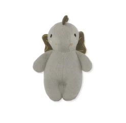 Mini Doudou Hochet Dragon - Gris Vert