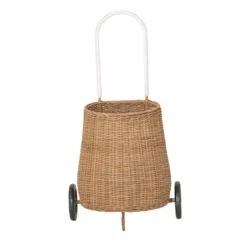 Panier à Roulettes En Rotin Luggy Medium - Naturel
